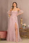 Gls Long Strapless A Line Prom Gown In Pink