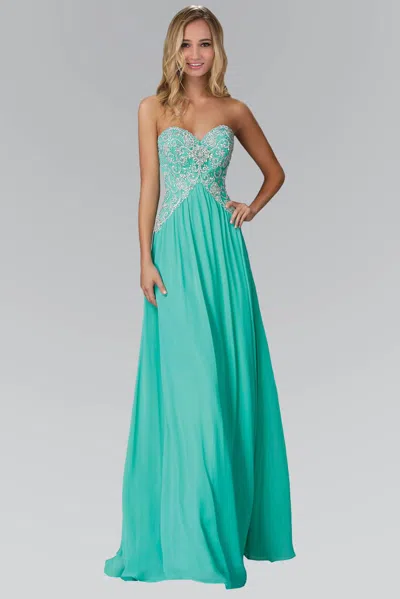 Gls Long Strapless Sweetheart Chiffon Prom Dress In Multi
