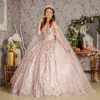 Gls Long Sweet 16 Quinceanera Dress In Pink