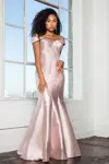 Gls Mermaid Long Off Shoulder Formal Prom Dress In Metallic