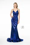 Gls Mermaid Long Prom Dress Evening Gown In Blue