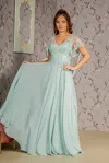 Gls Mother Of The Bride Long Formal A Line Dress In Green