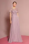 Gls Mother Of The Bride Long Formal Dress In Purple