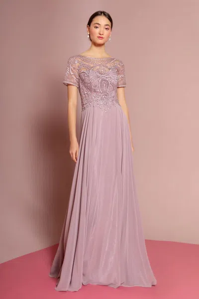 Gls Mother Of The Bride Long Formal Dress In Purple