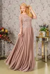 Gls Mother Of The Bride Long Formal Dress In Neutral