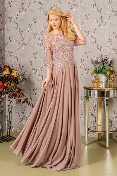 Gls Mother Of The Bride Long Formal Dress In Neutral