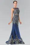 Gls Navy Sleeveless Prom Long Formal Dress In Blue
