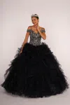 Gls Off The Shoulder Quinceanera Long Ball Gown In Blue