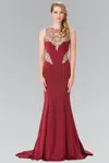 Gls Plus Size Burgundy Prom Dress In Burgundy