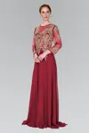 Gls Plus Size Long Mother Of The Bride Dress In Burgundy