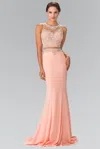 Gls Prom Long Beaded Dress Formal Evening Gown In Orange