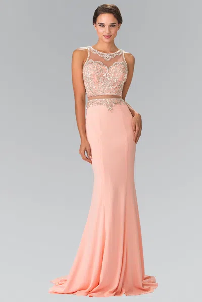 Gls Prom Long Beaded Dress Formal Evening Gown In Orange