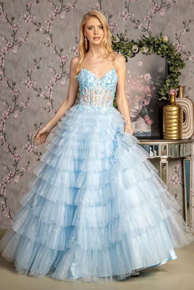 Gls Prom Long Formal A Line Dress In Blue