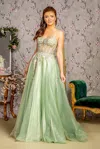 Gls Prom Long Formal A Line Dress In Green
