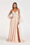 Gls Prom Long Formal Chiffon Evening Dress In Gold