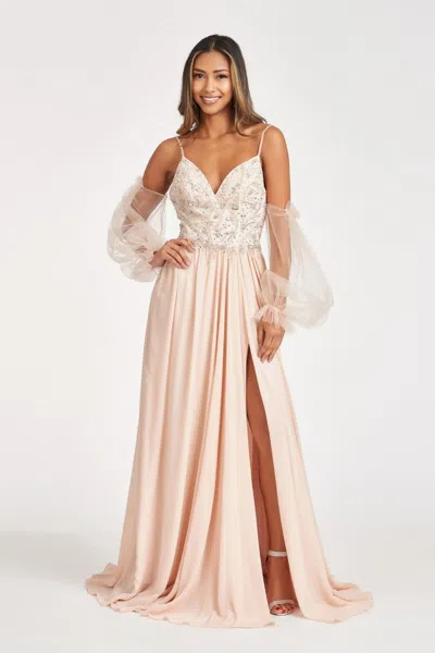 Gls Prom Long Formal Chiffon Evening Dress In Gold