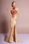 Gls Prom Long Formal Dress Halter Neck Evening Gown In Multi