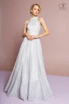 Gls Prom Long Formal Evening Dress In Metallic