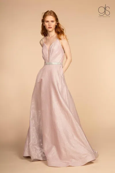 Gls Prom Long Formal With Pockets Evening Dress In Pink
