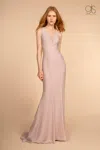 Gls Prom Long Open Back Mermaid Evening Dress In Pink