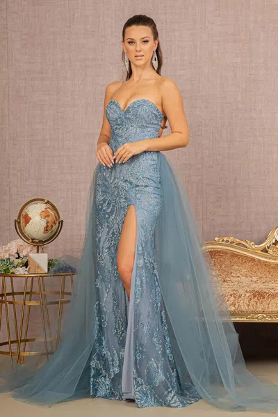 Gls Prom Long Strapless Glitter Dress