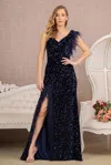 Gls Prom Long Velvet Mermaid Gown In Black