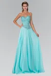 Gls Prom Strapless Sweetheart Chiffon Long Dress In Blue