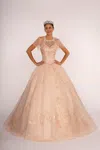Gls Quinceanera Long Prom Dress In Gold