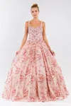 Gls Quinceanera Sweet 16 Long Sleeveless Gown In Pink