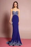 Gls Royal Blue Prom Long Dress In Blue