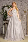 Gls Sequin Formal Mermaid Long Prom Dress In Silver