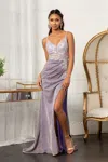 Gls Sequin Glitter Mermaid Prom Dress In Purple