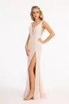 Gls Sequined Sleeveless Long Evening Dress In Pink