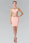 Gls Short Homecoming Two Piece Cocktail Dress In Pink