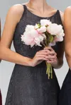 Gls Sleeveless Lace Open Back Prom Dress In Gray