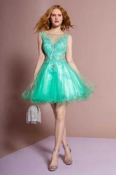 Gls Sleeveless Short Prom Dress In Multi