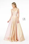 Gls Spaghetti Strap Sweetheart A-line Long Prom Dress In Neutral