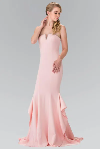 Gls Strapless Long Prom Dress In Pink