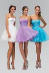 Gls Strapless Short Tulle Prom Dress In Multi