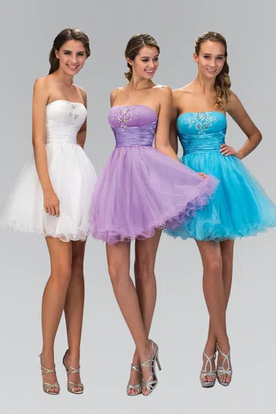 Gls Strapless Short Tulle Prom Dress In Multi