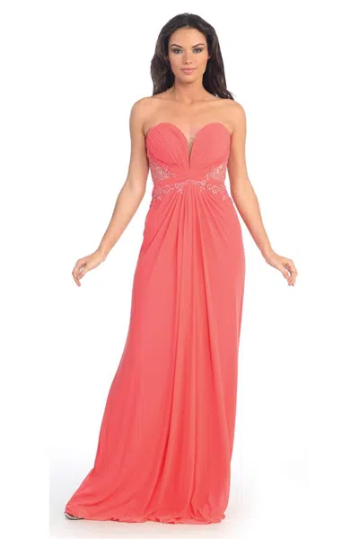 Gls Strapless Sweetheart Long Prom Dress In Pink