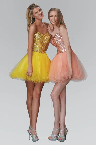 Gls Strapless Tulle Short Prom Dress