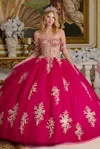 Gls Sweet 16 Long Ball Gown Sequin Quinceanera Dress In Pink