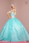 Gls Sweet 16 Long Quinceanera Ball Gown In Blue
