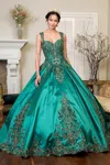 Gls Sweet 16 Long Quinceanera Sleeveless Ball Gown In Green