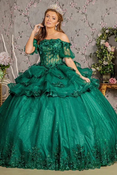 Gls Sweet 16 Quinceanera Dress Ball Gown In Green