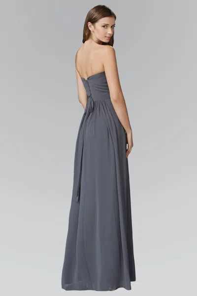 Gls Sweetheart Long Bridesmaid Formal Dress In Gray