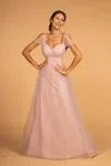 Gls Sweethearted Mauve Off-shoulder Long Bridesmaid Dress In Pink