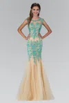 Gls Tiffany/nude Long Formal Prom Dress In Neutral