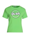 Glsr Woman T-shirt Green Size Xs Cotton, Lycra In Green